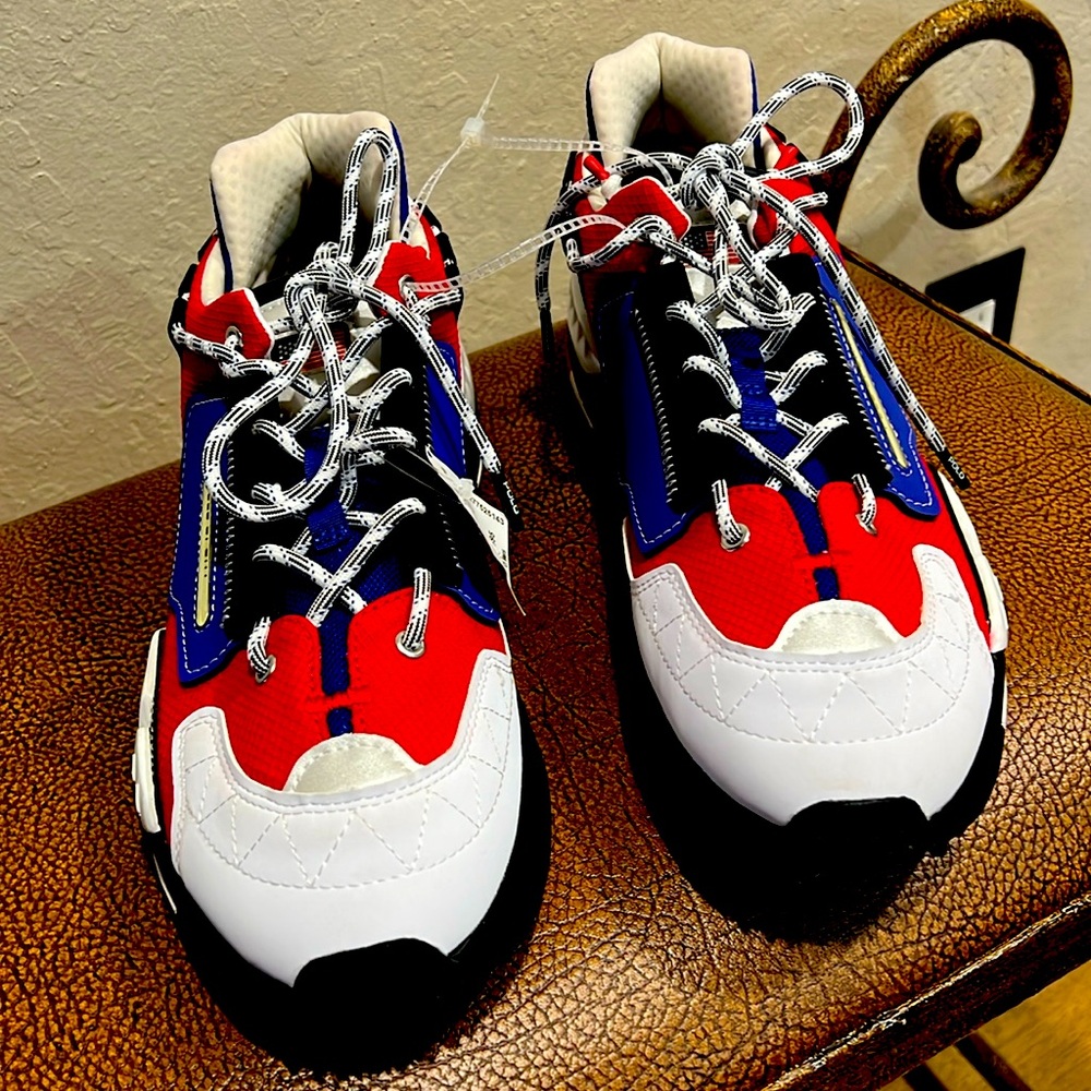 Brand New Ralph Lauren’s Polo Sport PS200 Casual Sneakers Red, White & Purple!